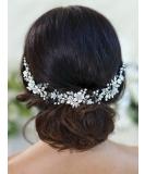 EASEDAILY Flower Bride Wedding Hair Vine Pearl Headpiece for Women and Girls - 15.7inches - Buy Online on SooperMarket.com
