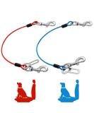 Buy Mi Metty Strap-On Dog Car Leash - Bite-Proof Steel Wire 24 inch/60 cm Red+Blue - Perfect for All Dogs - International Shipping Available - Buy Online on SooperMarket.com