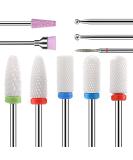Fiezkaa 10Pcs Ceramic Nail Drill Bits Set - Professional Efile Bits for Acrylic Gel Nails - Cuticle Remover Diamond Bits for Manicure Pedicure - Buy Online on SooperMarket.com