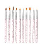 Anself 10-Part Nail Art Brush Set - Premium Painting & Drawing Pens for UV Gel & Acrylic Designs - Nail Art Essentials - Buy Online on SooperMarket.com