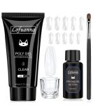 Lofuanna 60g Clear Poly Gel Nail Kit | All-in-One Starter Set for Nail Extensions | Includes Slip Solution, Nail Forms, Brush & Glass Cup | Ideal for Beginners - Buy Online on SooperMarket.com