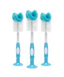 Dr. Brown's Reusable Sponge Baby Bottle Cleaning Brush Set with Suction Cup Stand, Scrubber and Nipple Cleaner, Blue 3-Pack 3-Pack, Blue Bottle Brush - Buy Online on SooperMarket.com