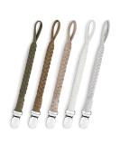 Pacifier Clip Set - Handmade Braided Binky Holder Leash for Boys and Girls - Fits All Pacifiers - Modern Unisex Baby Gift - 5 Pack - Buy Online on SooperMarket.com