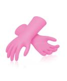 Vgo... Heavy Duty Cleaning Gloves Lined Nylon Household Gloves Reuseable in TPE Latex Free Thicker Antislip Washing Up Gloves for Kitchen Bathroom Gardening Painting with Flower Flavor 1 pair Large(pack of 1) Sweet Pink - Buy Online on SooperMarket.com