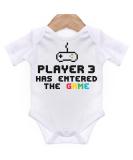ART HUSTLE Player 3 Has Entered The Game Short Sleeve Bodysuit/Baby Grow For Baby Boy Or Girl 0-3 Months White - Buy Online on SooperMarket.com
