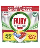 Fairy Platinum Plus All-In-1 Dishwasher Tablets Bulk 59 Tablets Lemon XXL PACK With Anti-Dull Technology & Rinse Aid Action Platinum Plus 59 count (Pack of 1) - Buy Online on SooperMarket.com