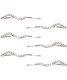 6 Pieces Rhinestone Bobby Pins Silver Metal Hair Clips Crystal Hair Pins Slim Diamante Rhinestone Bobby Pin for Lady Women Girls - Buy Online on SooperMarket.com
