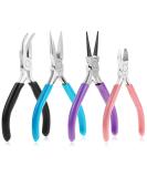 Anezus 4Pcs Jewelry Pliers Tool Set Includes Needle Round Wire Cutters and Bent Nose Pliers for Jewelry Beading Repair Making Supplies - Buy Online on SooperMarket.com