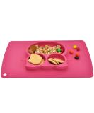 Silicone Divided Toddler Plates - Non Slip Suction Plates for Babies & Kids - BPA Free FDA Approved - 7owl-red - Buy Online on SooperMarket.com