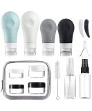 Gemice TSA Approved Travel Bottles - Leak Proof Silicone Squeezable Containers Set (16 Pack) - Grey - Buy Online on SooperMarket.com
