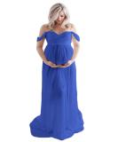 Maternity Photography Maxi Dress | FEOYA Chiffon Lace Strapless Gown Blue 2 L - Buy Online on SooperMarket.com