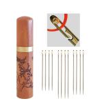 Self-Threading Needles, Needle Threader with Needle case Carving Plum Blossom Pattern, Golden, 12 Pack plum blossom - Side Thread small - Buy Online on SooperMarket.com