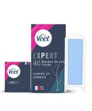 Veet Expert Wax Strips for Body & Legs - Sensitive Skin | Long-Lasting Hair Removal | 40 Pieces Pack - Buy Online on SooperMarket.com