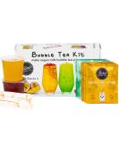 Vegan Milk Bubble Tea Kit Gift Set - 6 Servings with Mango & Melon Powders, Popping Boba, Paper Straws - By The TeaShed - Buy Online on SooperMarket.com