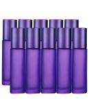 10Pcs 10ml Essential Oils Roller Bottles JamHooDirect Empty Refillable Colorful Frosted Glass Roll on Bottles with 1 Opener & 1 Dropper Perfect for Aromatherapy Fragrance Perfume (Purple Color) - Buy Online on SooperMarket.com