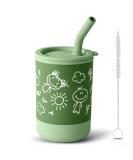 Vicloon Silicone Snabure Cup for Babies | Leak-Proof Dishwasher-Safe Green Beak Cup with Lid & Straw - Ideal for Children 1-3 Years - Buy Online on SooperMarket.com