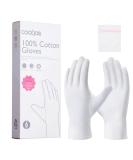 COOLJOB 100% Cotton Gloves - 6 Pairs White Cotton Liners for Moisturizing & Eczema Relief | Breathable Overnight Treatment for Men & Women - Buy Online on SooperMarket.com