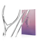 Cuticle Trimmer with Cuticle Pusher -YINYIN Cuticle Remover Cuticle Nippers Professional Stainless Steel Cuticle Pusher and Cutter Clippers Durable Pedicure Manicure Tools for Fingernails and Toenails Silver - Buy Online on SooperMarket.com