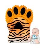 BabyNoms Teething Mitten | The Original Teething Paw | 1-Count | Safe Silicone Teething Toys or Teething Ring Provides Self-Soothing Teething Relief | Tiger Orange Teether - Buy Online on SooperMarket.com