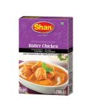 Shan Butter Chicken Recipe and Seasoning Mix 1.76 oz (50g) - Spice Powder for Juicy Chicken in Rich Tomato and Butter Sauce - Suitable for Vegetarians - Airtight Bag in a Box - Buy Online on SooperMarket.com