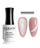 9D Cateye Gel Nail Polish - Nude Sheer Pink with Silver Glitter - 15ml Single Bottle with Magnet Stick - UV/LED Curing - Soak Off - Home Salon - Buy Online on SooperMarket.com