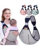 HINATAA Breathable Baby Sling | Adjustable Baby Carrier Wrap for 0-36 Months | Quick Dry & Thick Shoulder Straps | Grey - Buy Online on SooperMarket.com