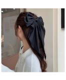 Allereya Vintage Large Silk Bow Hair Clip Barrette - Black Ribbon Hair Accessory for Women and Girls - Buy Online on SooperMarket.com