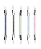 5Pcs Dual Tipped Nail Sculpture Pen with Silicone Rubber Tip - Nail Art Tool for Rhinestone & Polish Carving - Buy Online on SooperMarket.com