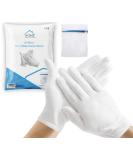 Home Solutions | 8 Pairs | 100% White Cotton Gloves for Eczema with Wash Bag, Moisturizing Gloves for Dry Hands, Cotton Gloves for Sleeping, Spa Gloves, Lotion Gloves Overnight for Women & Men - Buy Online on SooperMarket.com
