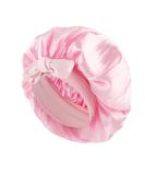 Abeillo Silk Sleep Bonnets for Women 1PC Adjustable Satin Night Sleeping Cap Soft Elastic Band Silk Bonnets for Sleeping Hair Bonnet with Tie Band for Curly Hair Braid Women (Pink) - Buy Online on SooperMarket.com