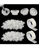 Lash Glue Ring Glue Cup 200PCS with 2 Slots for Lash Extension Supplies, Lash Glue Holder, Blossom Ring Cup with 2 Rolls Glue Point, Volume Fan Eyelash Extensions Supplies, Lashing Supplies Kit - Buy Online on SooperMarket.com