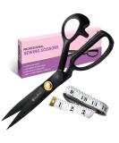 Premium 9-inch Fabric Scissors for Sewing - High Density Carbon Steel Shears with Bonus Measuring Tape for Fabric, Leather, and Metal Cutting - Buy Online on SooperMarket.com