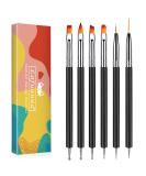 Lofuanna 6-Piece Professional Nail Brush Kit - Double End Nail Art Brushes for Dotting Painting & Gel Polish Designs - Buy Online on SooperMarket.com