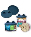 OHMO 2 Pack Dark Blue Cat Food Can Lids - Silicone Covers for 2.5 oz Cans (3 oz) | Small Size - Pet Food Can Lids - Buy Online on SooperMarket.com