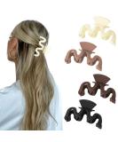 Bmobuo 4PCS Wavy Neutral Hair Clips | Matte Claw Clips for Thick & Thin Hair | Medium Hair Clips for Women - Hair Accessories - Buy Online on SooperMarket.com