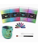 Chameleon Mica Powder for Epoxy Resin - 4 Pack Color Shift Pigment Powder Shimmer Holographic Mica Powder Chrome Chameleon Powder for Tumbler, Nail Art, Polymer Clay, Slime, Makeup, Acrylic Paint 4 colors - Buy Online on SooperMarket.com