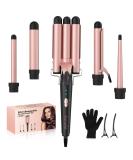 5 in 1 Wand Curling Iron Set - Interchangeable Ceramic Curlers Dual Voltage Hair Waver & Quick Heating Tool - Perfect for International Shipping - Buy Online on SooperMarket.com
