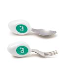Doddl Kid Cutlery Set Toddler Self Feeding Cutlery Spoon and Fork 12months+ (Aqua) - Buy Online on SooperMarket.com