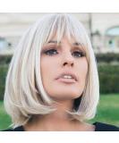 HAIRCUBE Charming Creamy White Short Bob Wigs with Bangs Synthetic Heat Resistant 12 Inch Wigs for Women Creamy White - Buy Online on SooperMarket.com
