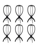 Wig Stand Holder - Rbenxia 6pcs Portable Durable Plastic Folding Hairpieces Display Tool - Black - Buy Online on SooperMarket.com