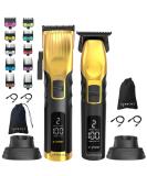 Supreme Trimmer 2-in-1 Beard Trimmer & Hair Clipper Combo | Cordless Professional Barber Tools with LCD Display & Removable Blades | STB280 Gold - Shop Now for Worldwide Shipping - Buy Online on SooperMarket.com