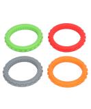 4PC Baby Biting Rings - Silicone Chicken Teething Toys - Red Orange Gray Green - Dishwasher & Fridge Safe - Ideal for Boys & Girls - Buy Online on SooperMarket.com