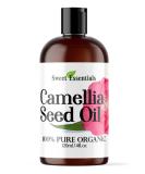 Sweet Essentials Organic Camellia Seed Oil - 100% Pure & Organic Japanese Beauty Oil for Hair & Skin - 4oz Bottle - Buy Online on SooperMarket.com