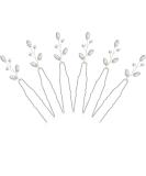 6 Pieces Pearl Crystal Bridal Hair Pins Rhinestone Flower Wedding Hair Piece Vintage Hair Accessory Party Hair Pins for Bride, Bridesmaids, Flower Girls (Silver) - Buy Online on SooperMarket.com