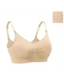 Dreamburn Maternity Nursing Bra | Wireless Seamless Comfort | Breastfeeding Bras with 4 Rows Adjust Hook | Removable Spill Prevention Pads | Includes Extenders | M 1*beige Style1 - Buy Online on SooperMarket.com
