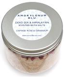 Amor Florum Blu - 100% Natural Bathing Salt | Himalayan & Totes Sea Salt with Rose & Geraniums | Detoxify & Relax - 400g - Buy Online on SooperMarket.com