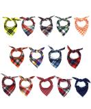 SLSON 14 Pack Dog Bandanas Plaid Dog Scarf Washable Triangle Pet Bibs Kerchief for Puppy Small Dog and Medium Dog Cat Pets - Buy Online on SooperMarket.com
