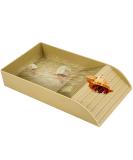 Tortoise Water Dish Tortoise Bath Dish 30.5x14.8x5.8cm Anti Slip Reptile Pool Bowl with Ramp Reptile Feeding Box Dish Plastic Turtle Water Bowl Tortoise Habitat Accessories for Basking Feeding Wood Small - Buy Online on SooperMarket.com