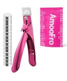 Acrylic False Nail Clippers with Magnets - Adjustable Stainless Trimmer & Tip Cutter for Salon Home Art - Perfect Length Measurement & Manicure Tool - Rosered - Buy Online on SooperMarket.com