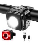 Antimi bicycle light set StVZO-approved lighting set Led IPX5 front light + rear light bicycle light set USB type C black - Buy Online on SooperMarket.com